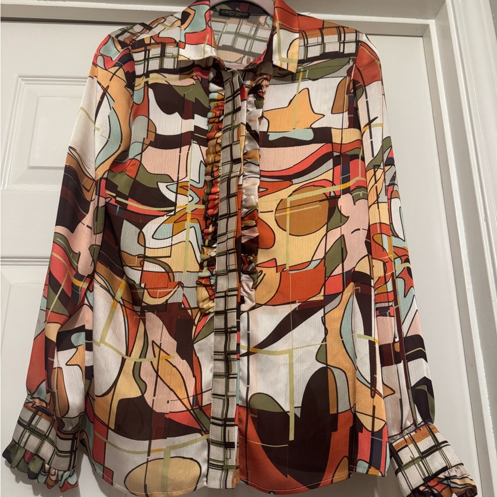 Alberto Makali Multicolor Abstract Blouse
